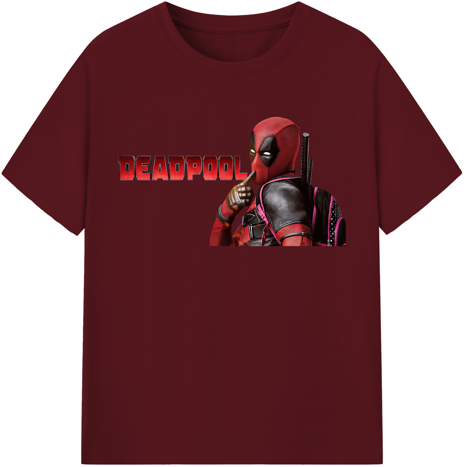 （画像用） Deadpool デッドプール 綿100％半袖Tシャツ（フロントプリント）